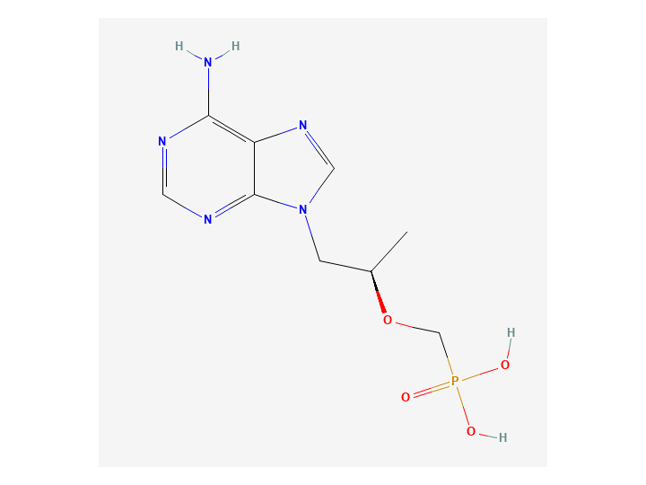 Tenofovir (C9H14N5O4P) structure